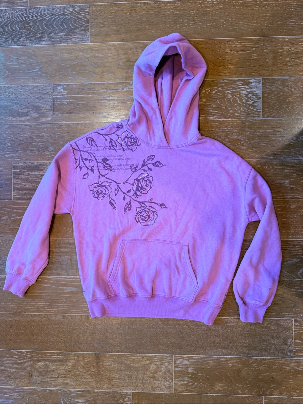 Romantic Pinkish Floral Hooded Women's Sweater